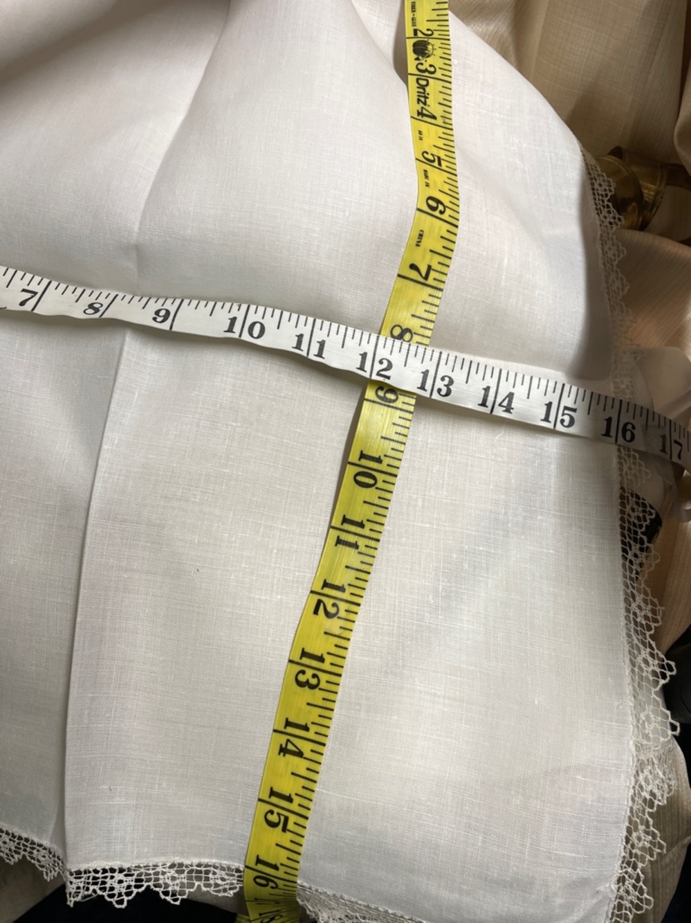 Vintage White Embroidered Linen Napkins with Solid Brass Napkin Rings - Picture 6 of 6